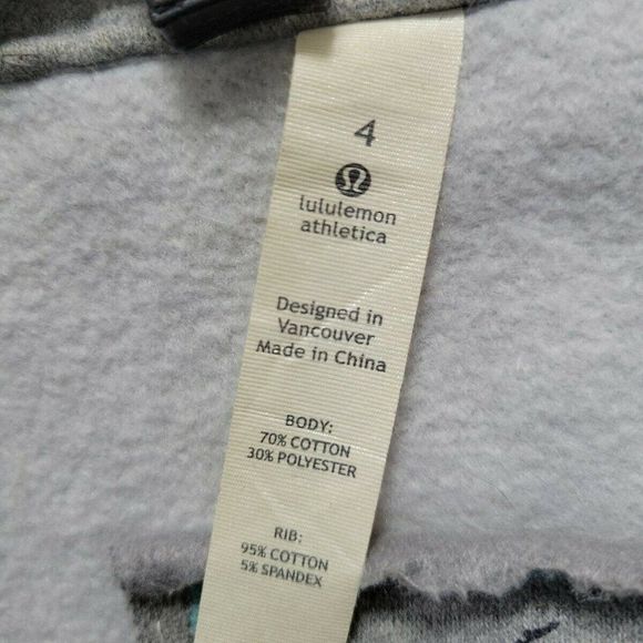 Lululemon Scuba Hooded Sweater Special Edition LOVE Gray Striped Fleece Zip Sz 4 - Picture 11 of 11